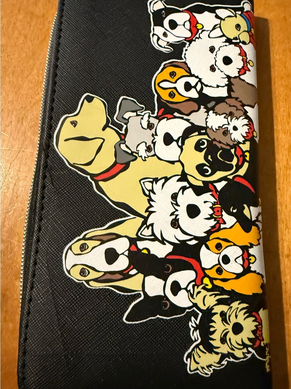 Black Dog Print Zip Wallet - Women Bags Wallets